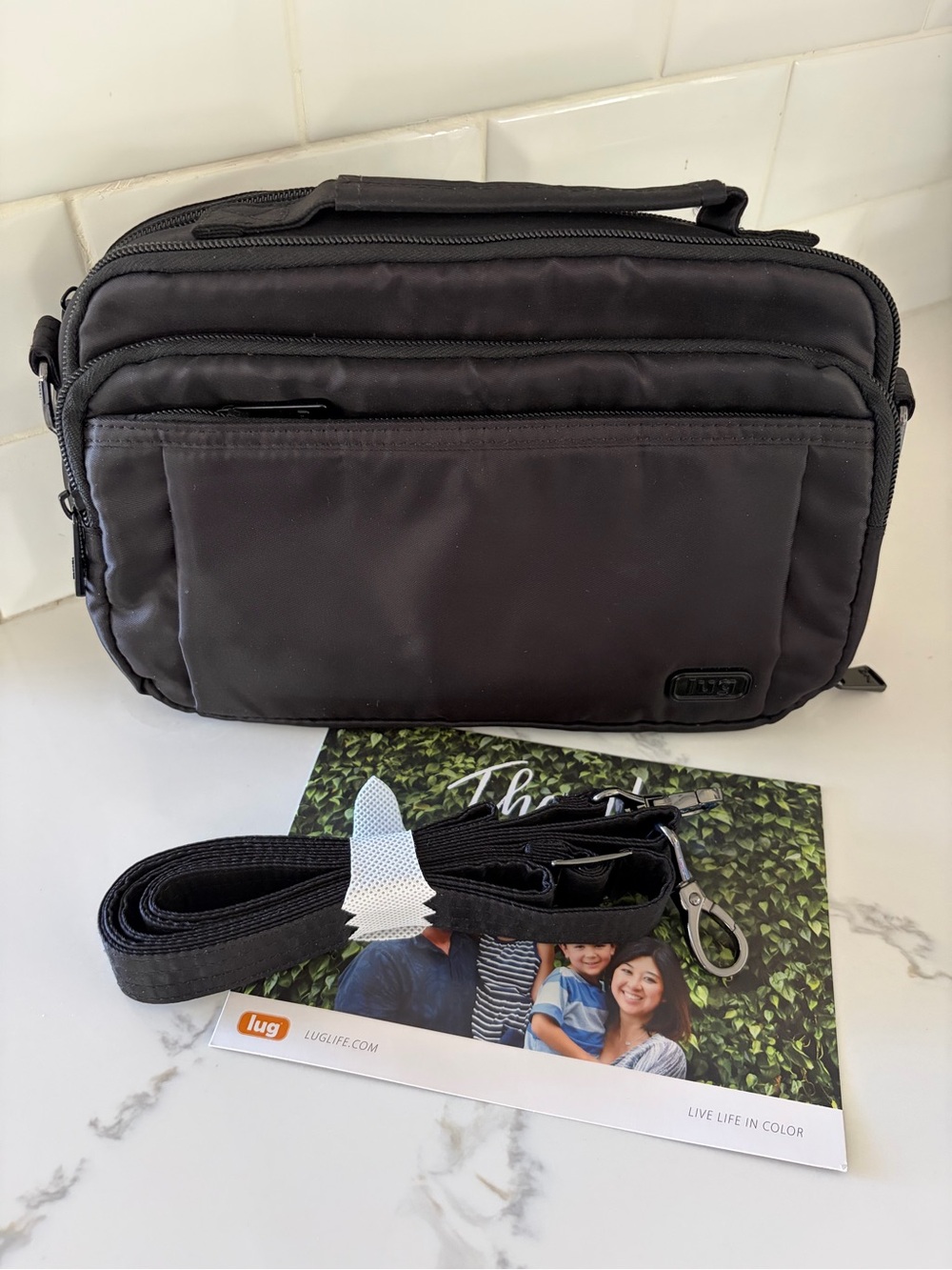 NWOT Lug SCOOP Midnight Black Crossbody Organizer Bag Travel Everyday RFID